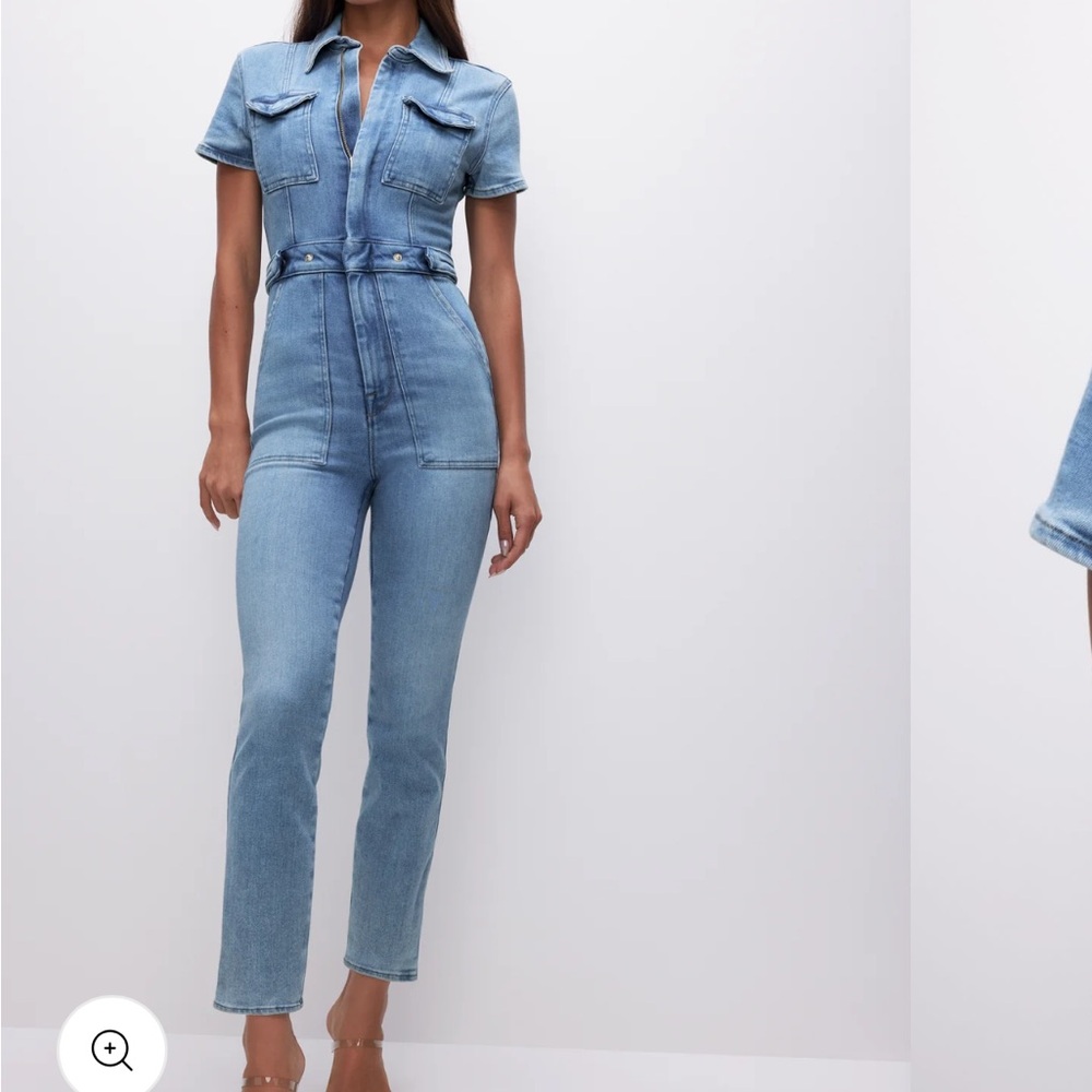 Good American Blue Denim Jumpsuit